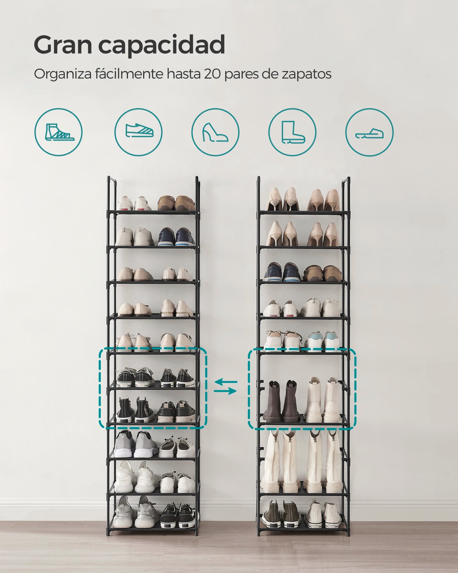 Estantería para calzado - 10 niveles.